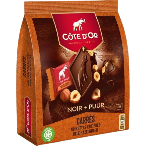 Cote d’or carrés noir noisette x10
