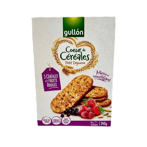 Gullon biscuits 5 céréales et fruits rouges